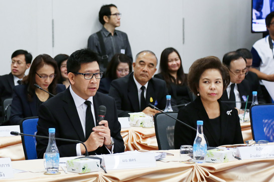 นายเอกนิติ นิติทัณฑ์ประภาศ ผู้อำนวยการสำนักงานคณะกรรมการนโยบายรัฐวิสาหกิจ (สคร.) กล่าวรายงานการจัดสัมมนาผู้บริหารสูงสุดของรัฐวิสาหกิจ (SOE CEO Forum)